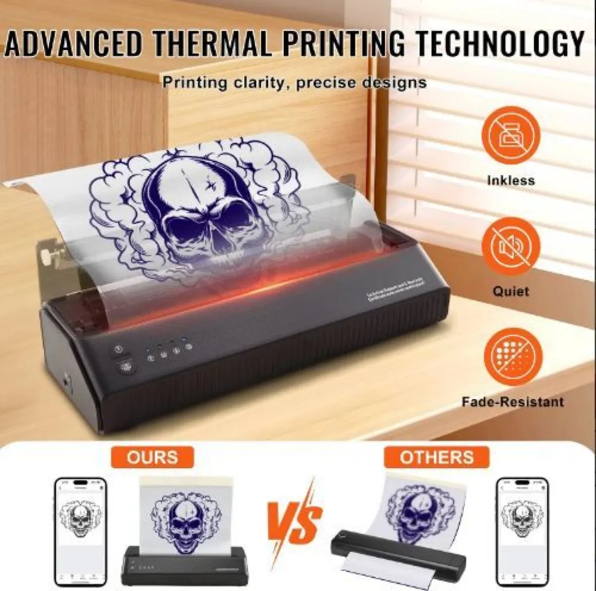 Tattoo Transfer Stencil Printer, Wireless Bluetoot - Image 3