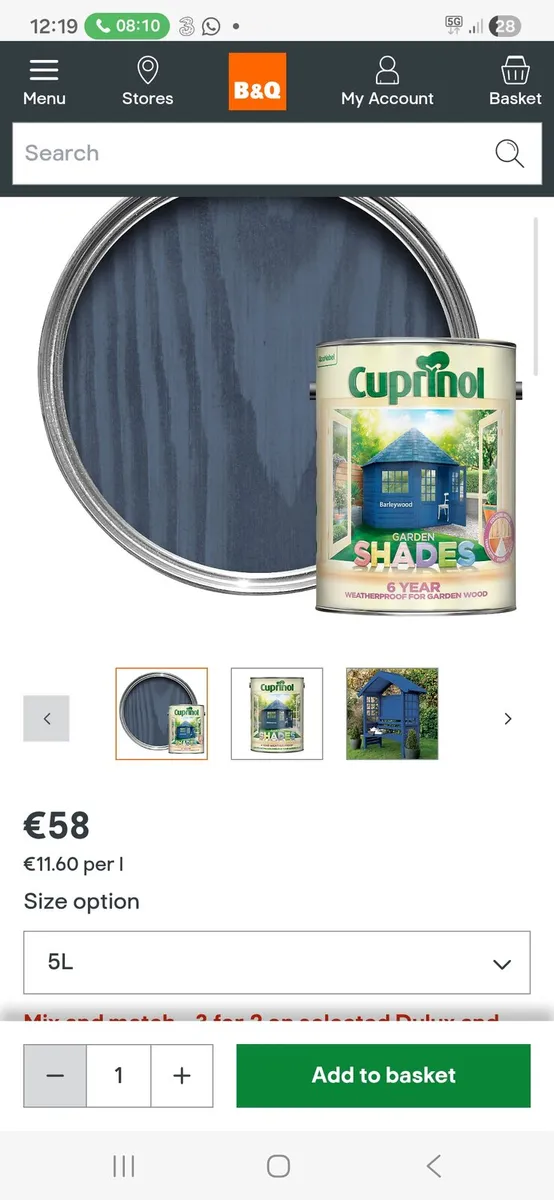 2 5ltrs of barleywood paint - Image 2