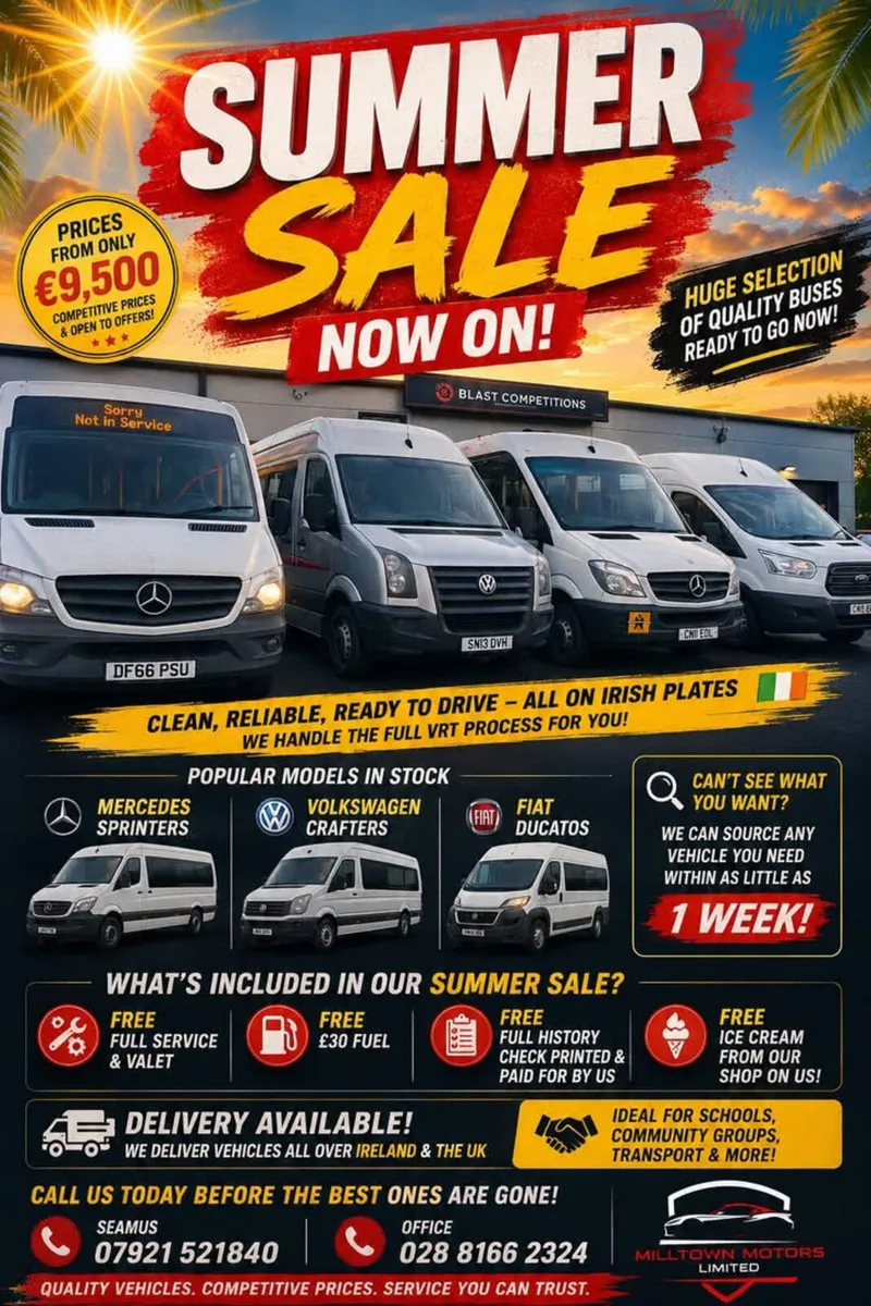 SUMMER SALE ON ALL BUS & COACHES - Image 1