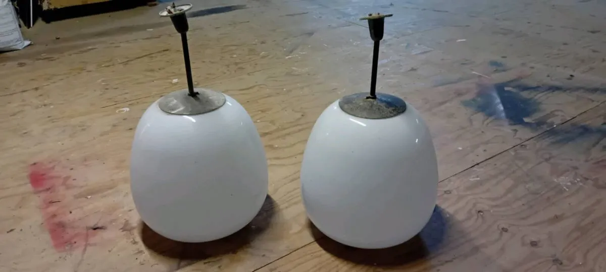 Original Vintage Opaline Glass Light Fittings - Image 1