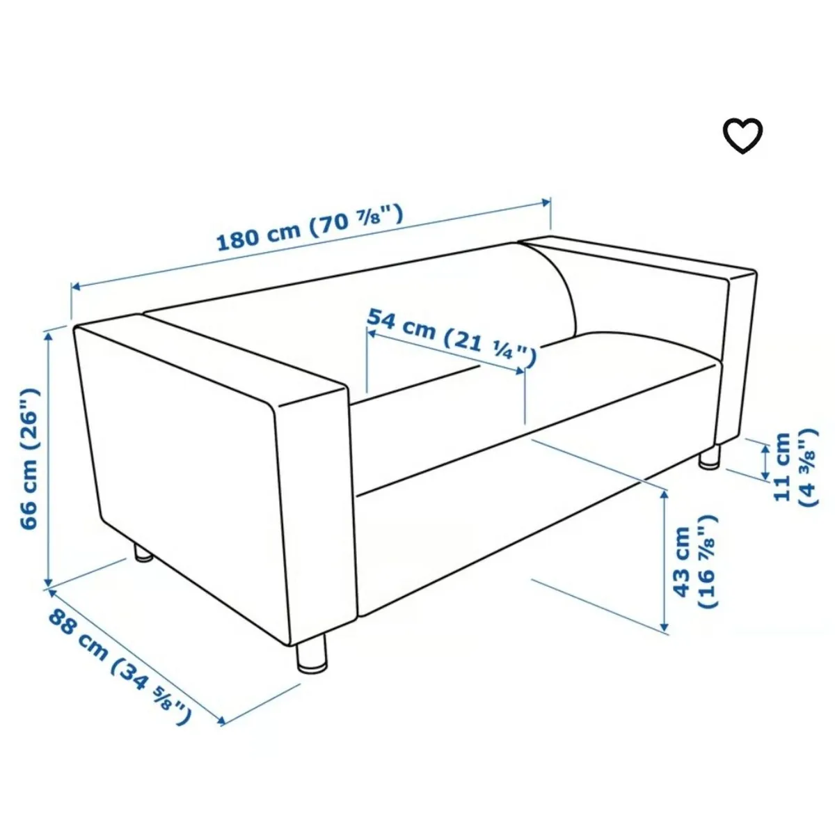 Ikea two seater Sofa - Image 2