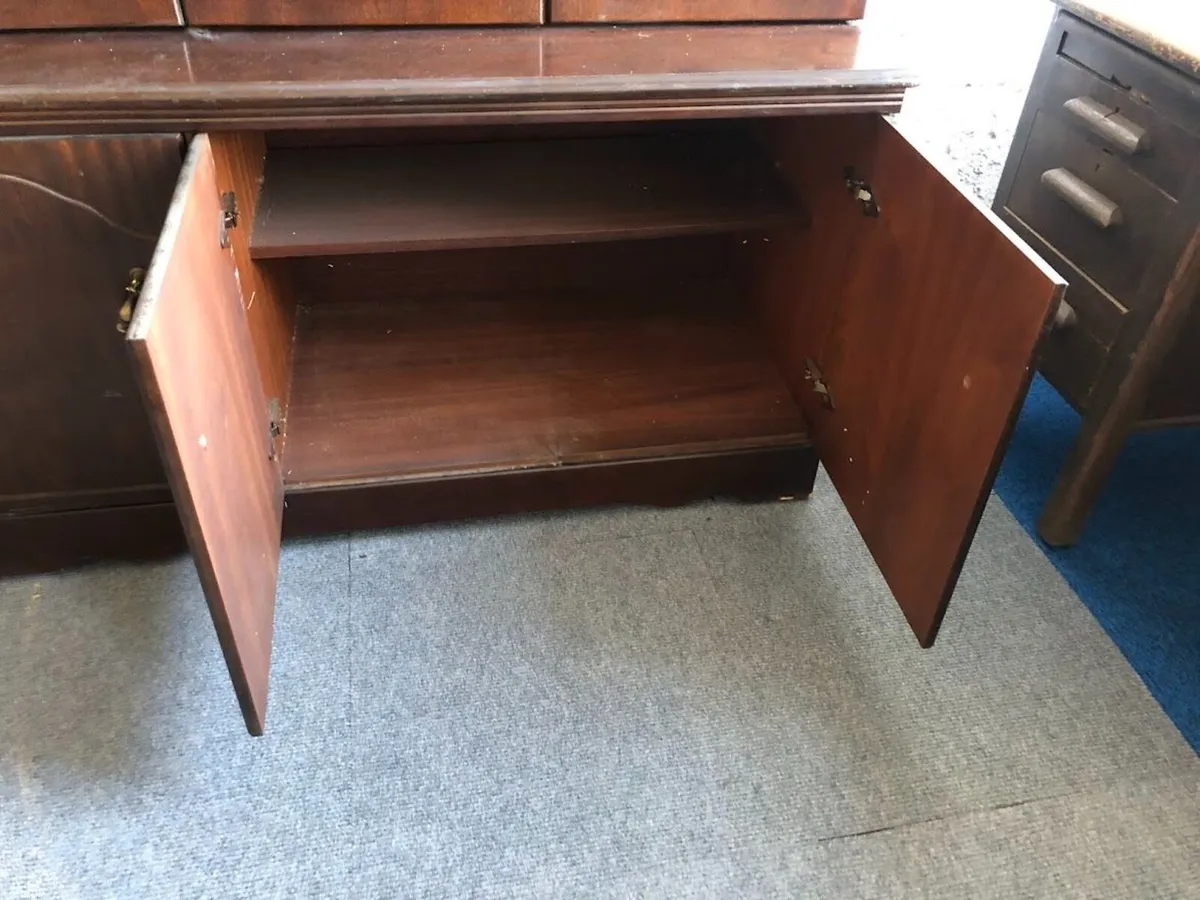 Antique Tall Glass Cabinet with Shelves - £120+VAT - Image 4