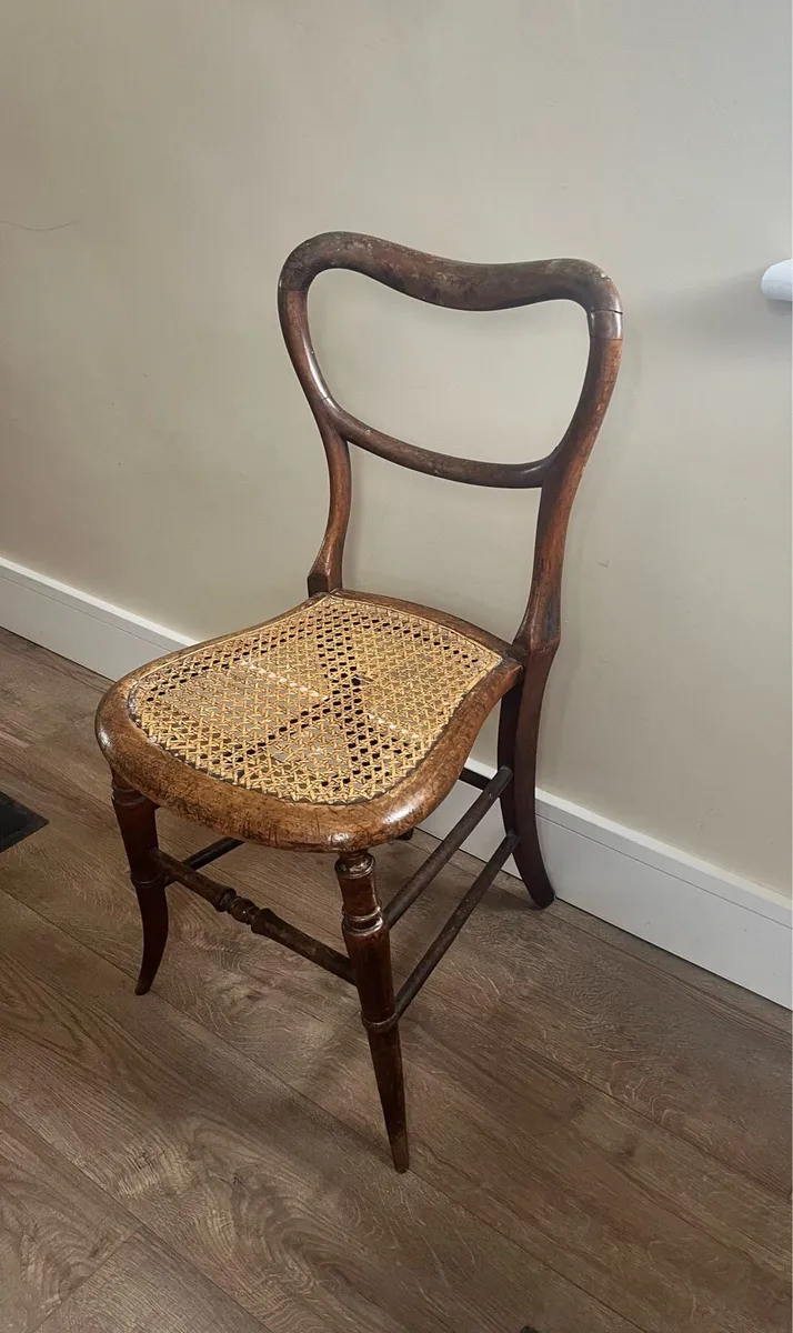 Antique Rosewood Cane Seat Chair - Image 2