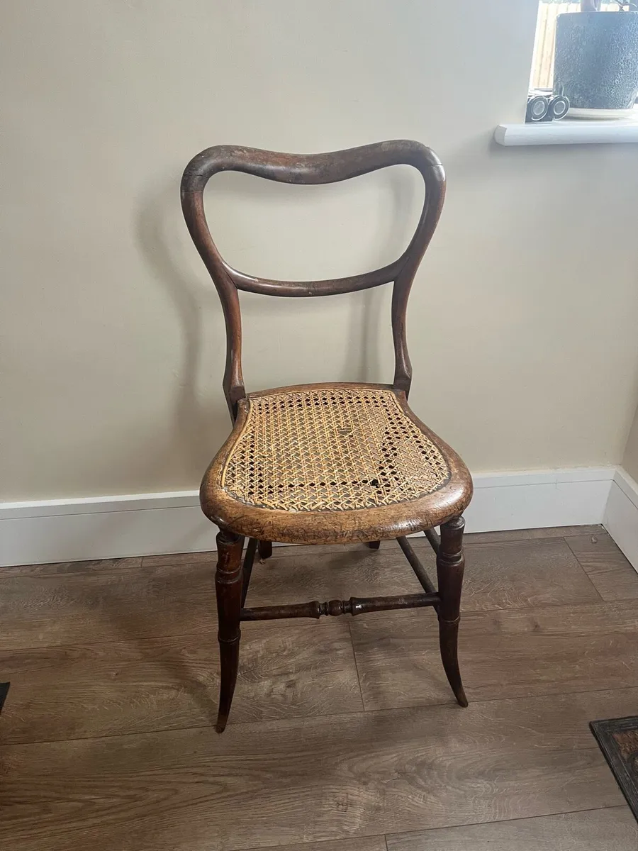 Antique Rosewood Cane Seat Chair - Image 3
