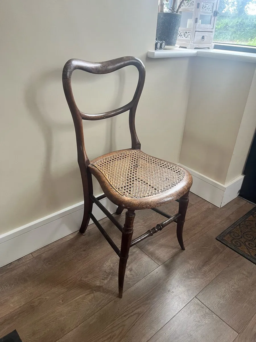 Antique Rosewood Cane Seat Chair - Image 1