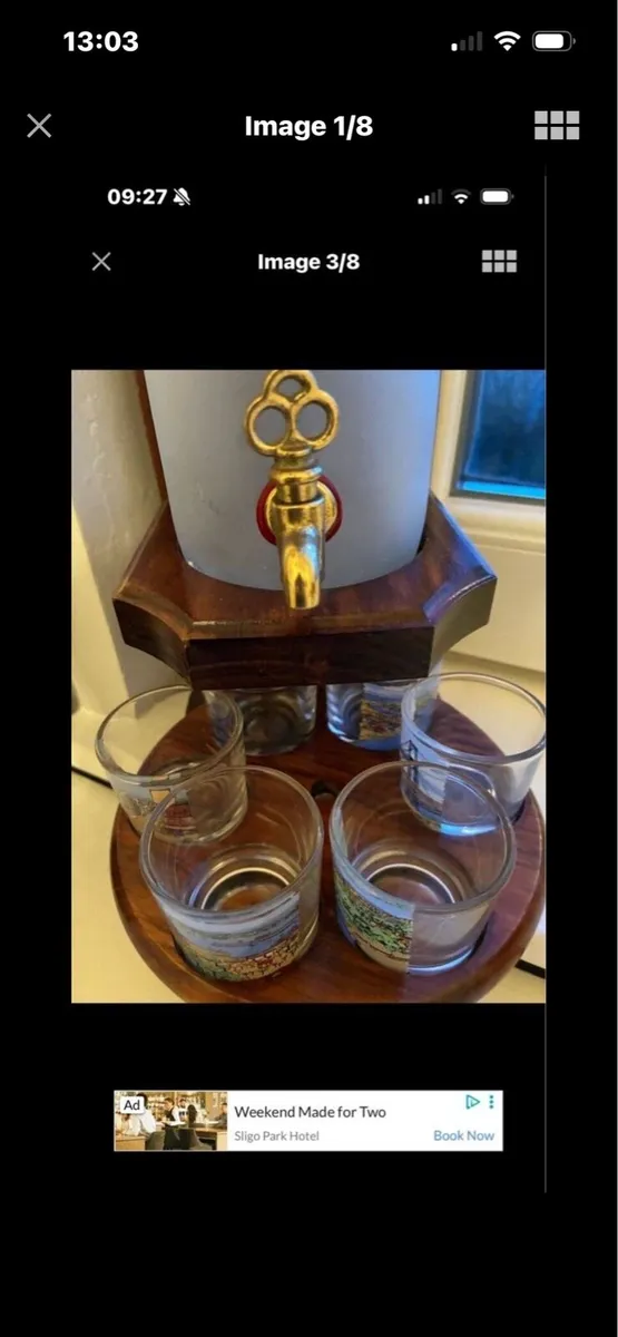 Very Rare Timber & Glass Conac Decanter Set - Image 1