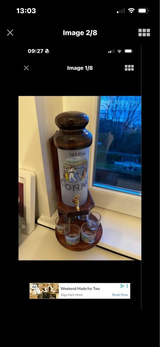 Very Rare Timber & Glass Conac Decanter Set - Image 2