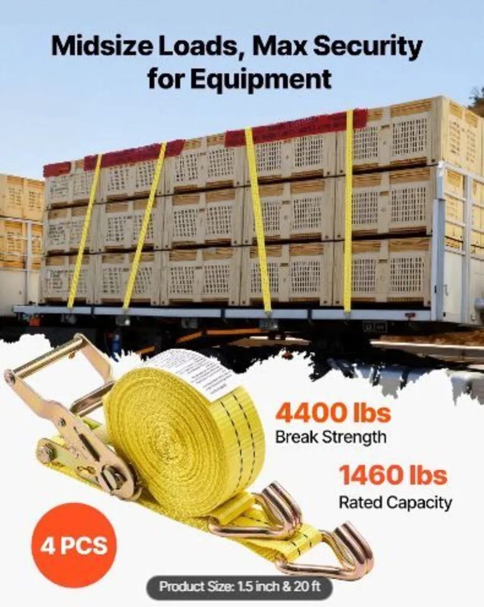 Ratchet Straps, 38.1 mm x 6.1 m - Image 2