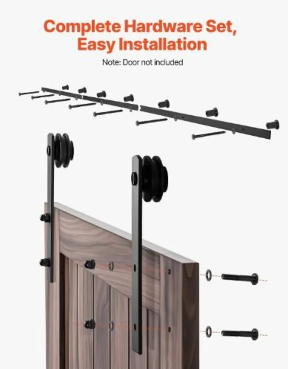 10FT Sliding Barn Door Hardware Kit - Image 3