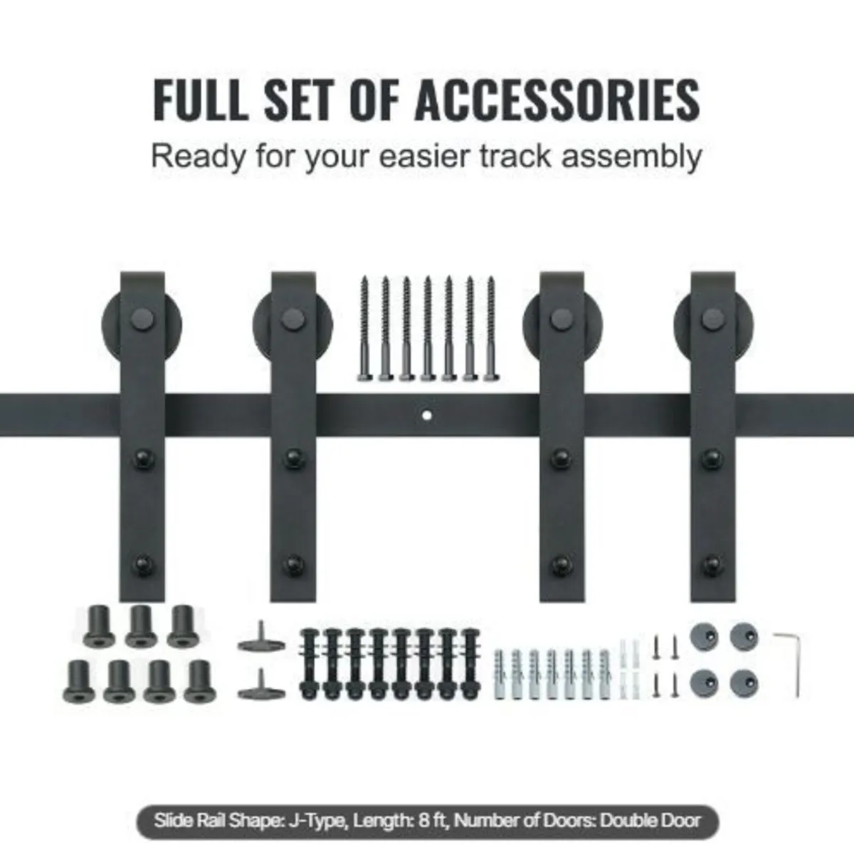 243.8 cm Sliding Barn Door Hardware Kit - Image 4