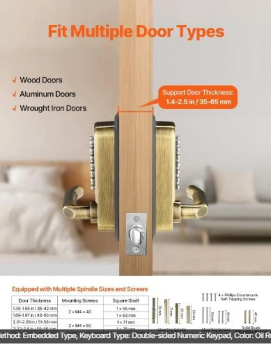 Mechanical Keyless Entry Door Lock, 14 Key - Image 4