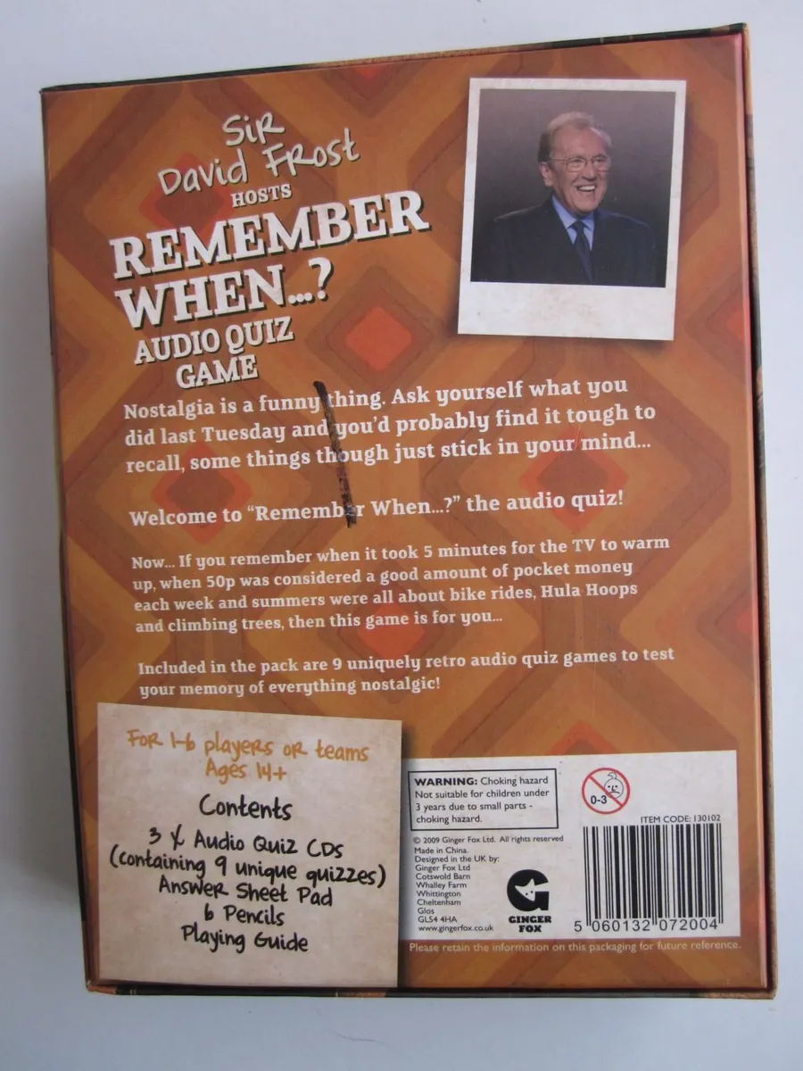 Sir David Frost Remember When..? Audio Quiz Game - Image 3