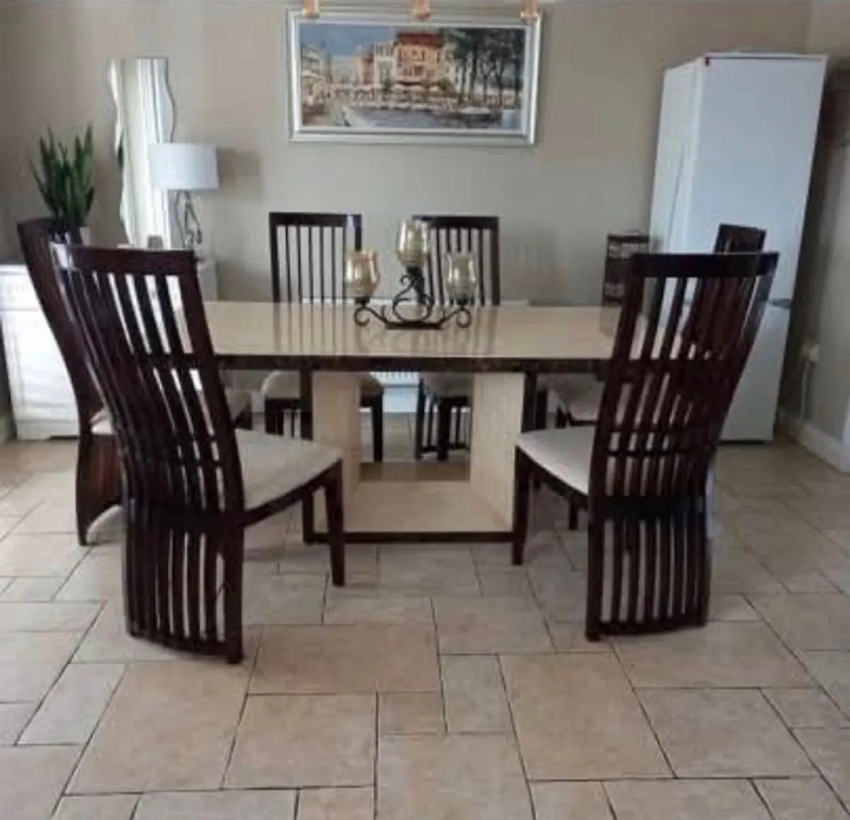 Solid Marble table with 6 chairs - Image 2