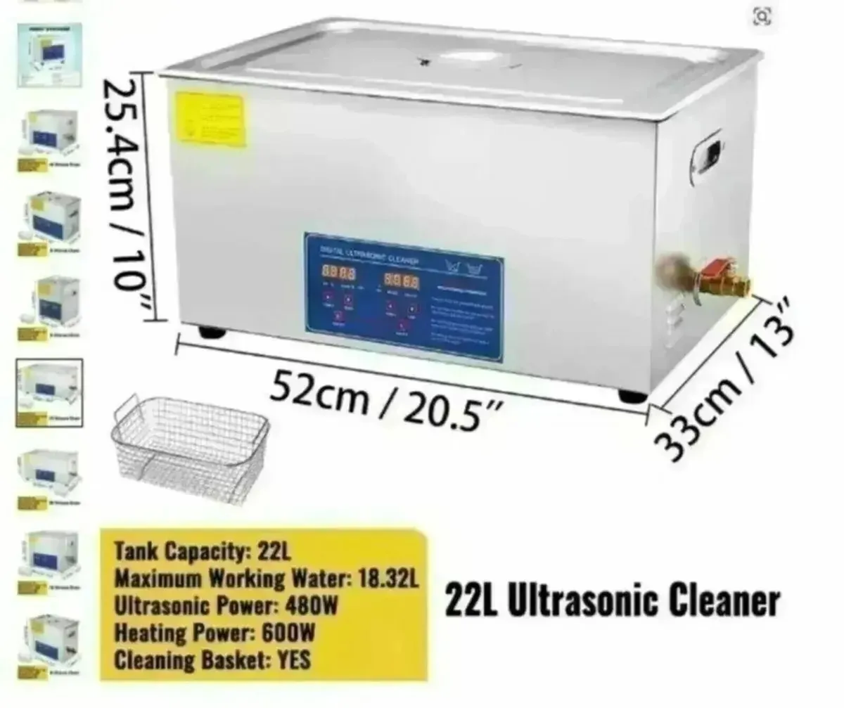 Ultrasonic Cleaner 22L Timer Heated Machine - Image 2