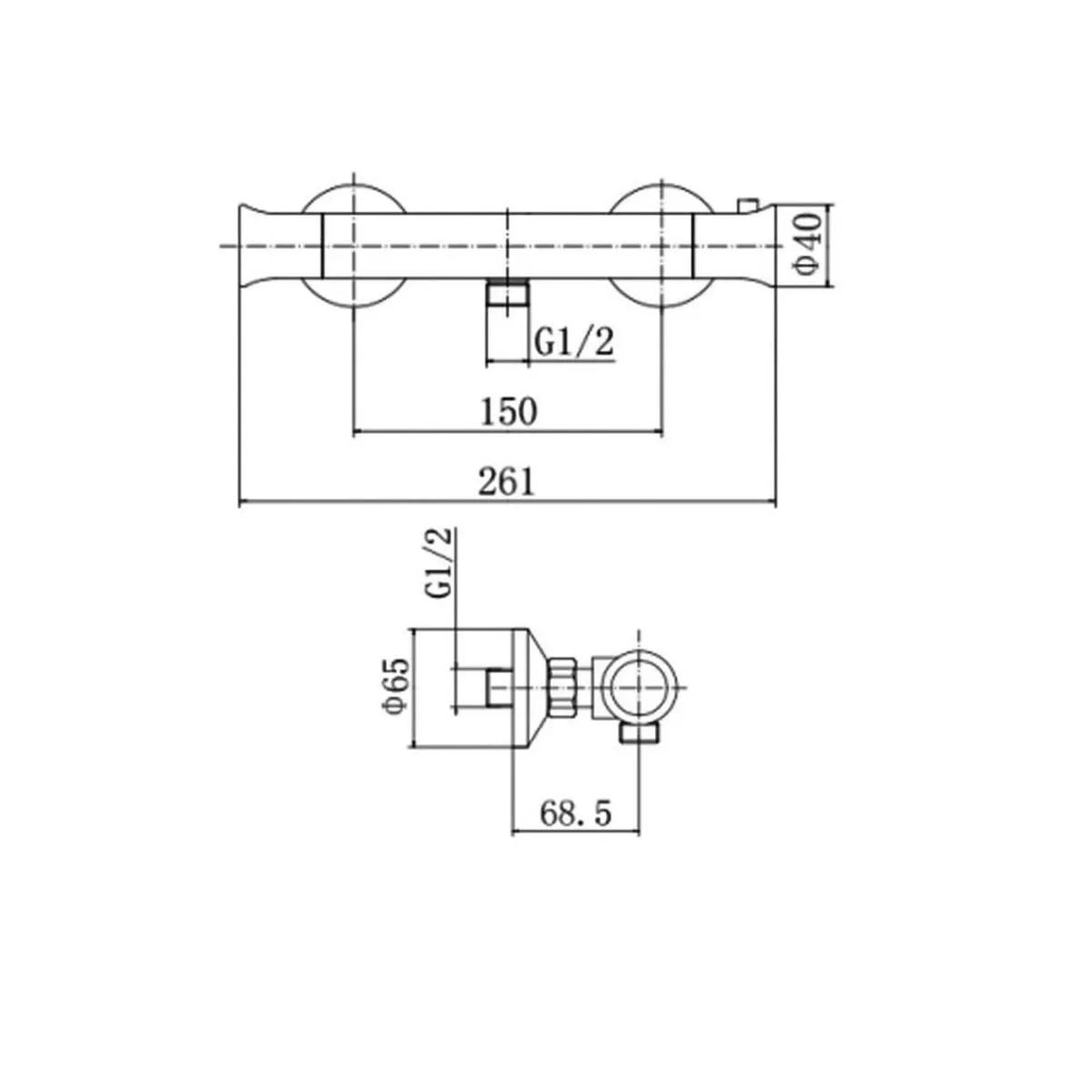 Thermostatic Bar Shower Valve | Round, Chrome - Image 2