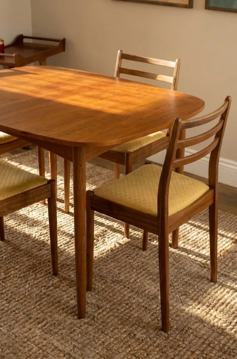 G Plan Teak Extending Dining Table & 4 Chairs - Image 2