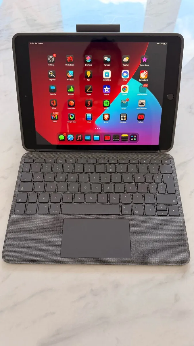 iPad 8th Gen with LogiTech Keyboard - Image 1
