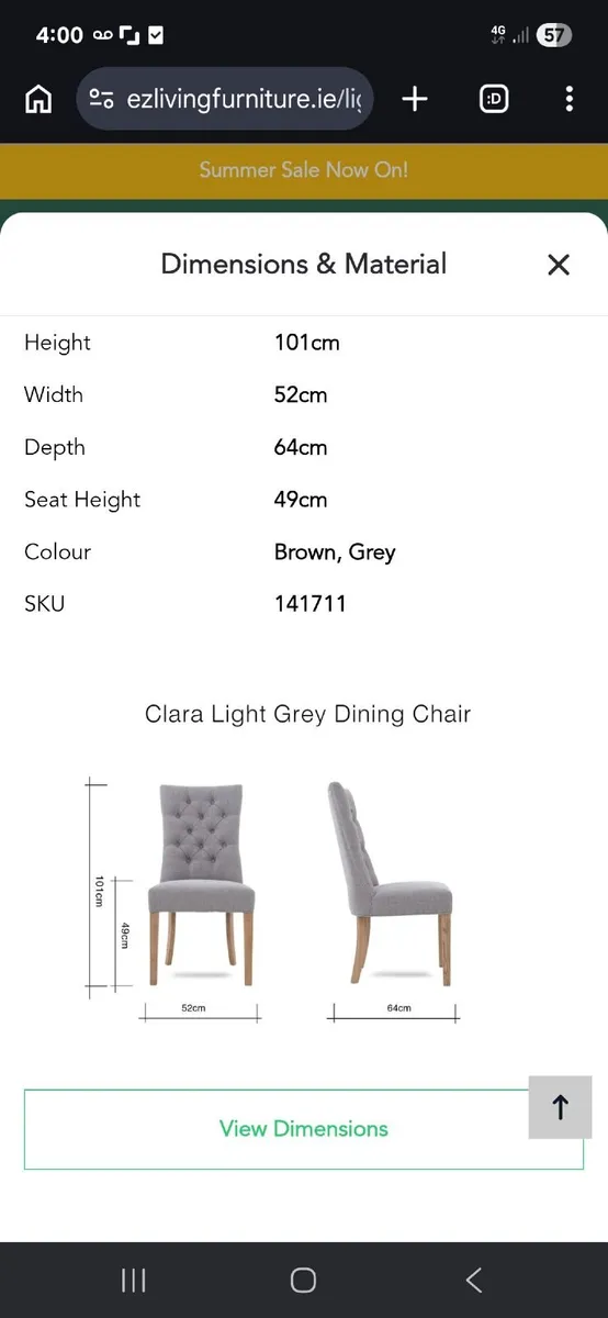 EZ Living light Grey Dining Chairs - Image 3