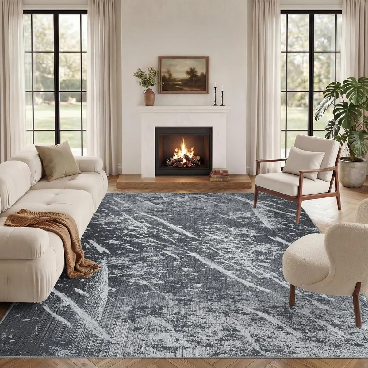 Machine Washable Rugs for Living Room - Modern - Image 1