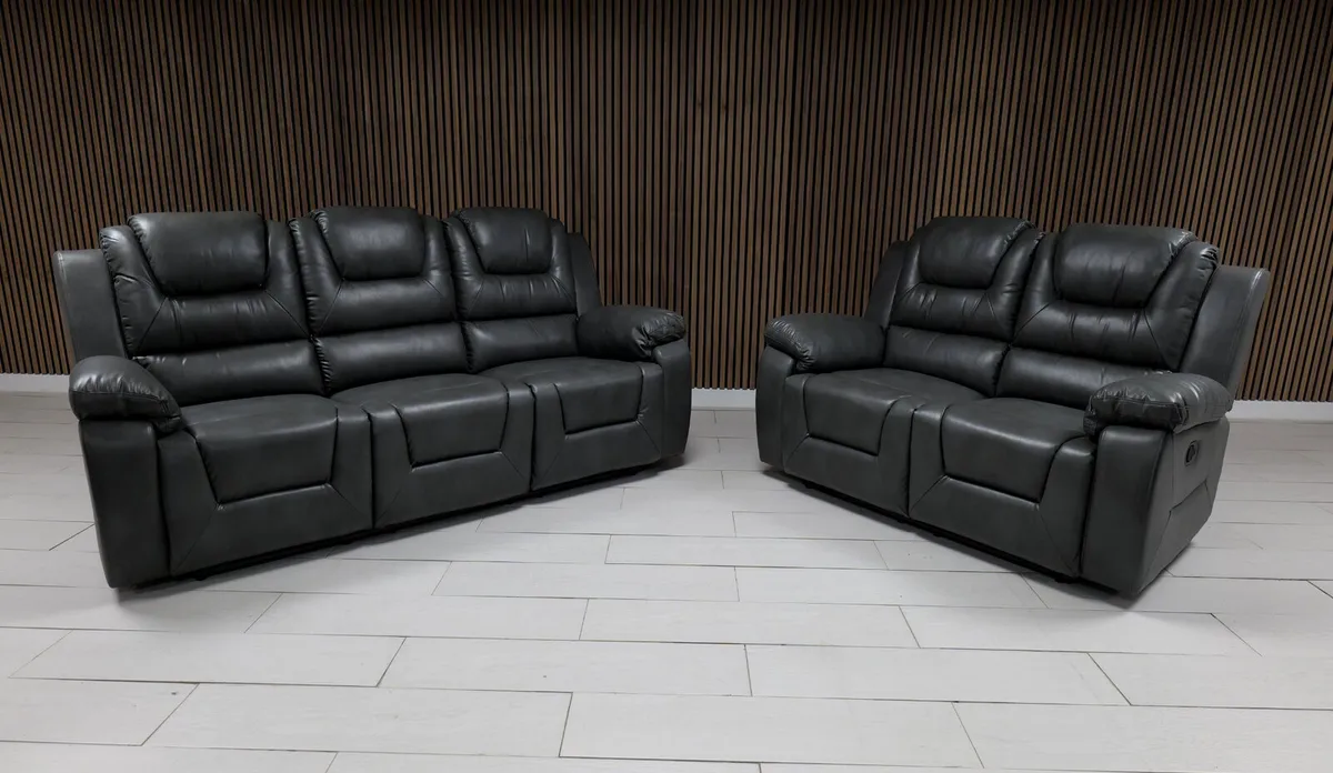 Axel 3+2 Seater Leather Recliner Sofa Set - Image 3