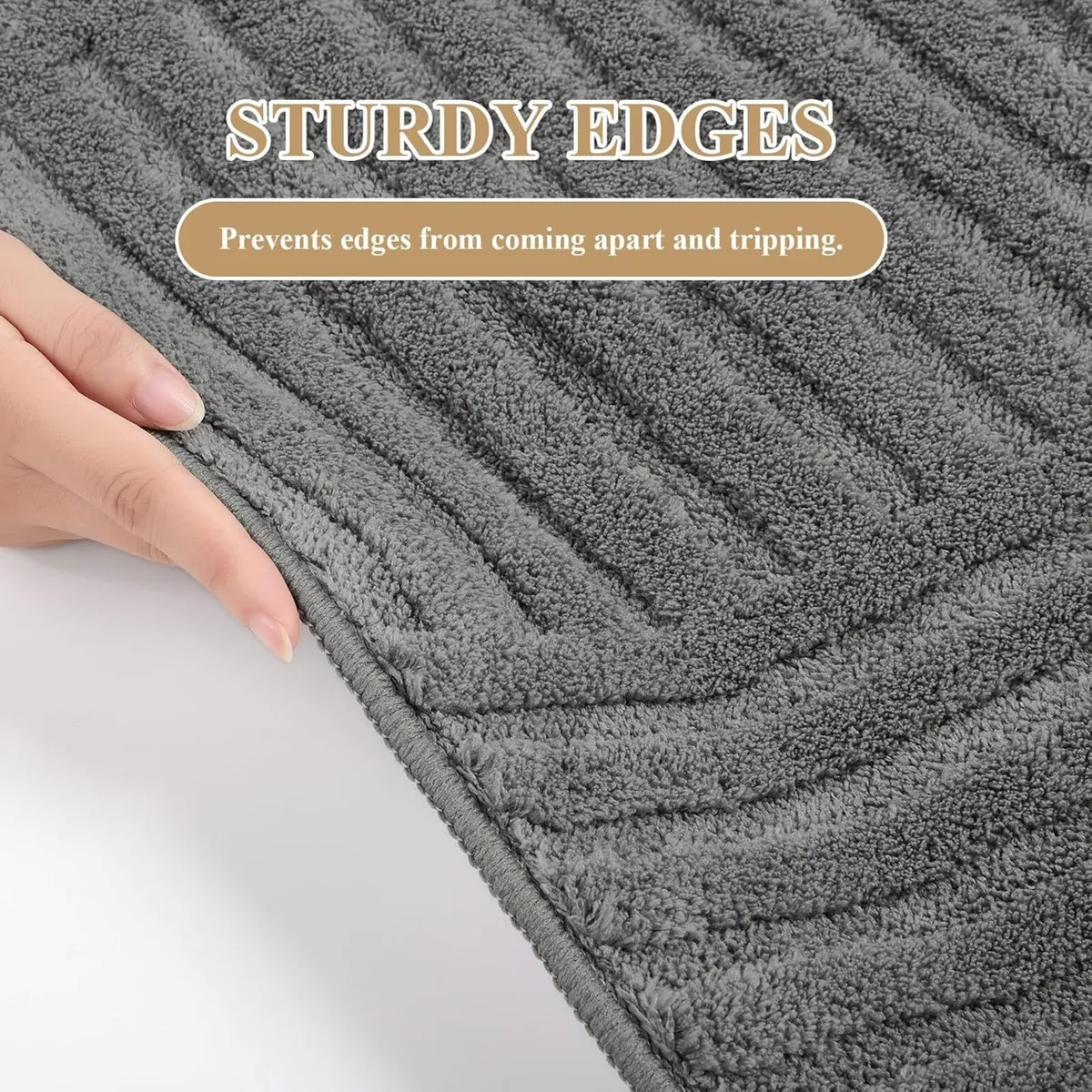 Large Rug Living Room 200 x 290 cm Grey Fluffy 3D - Image 4
