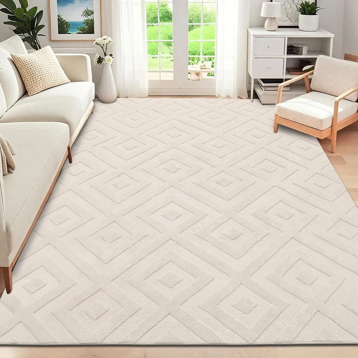 Washable Rugs Living Room 200x290 cm Large Soft - Image 1