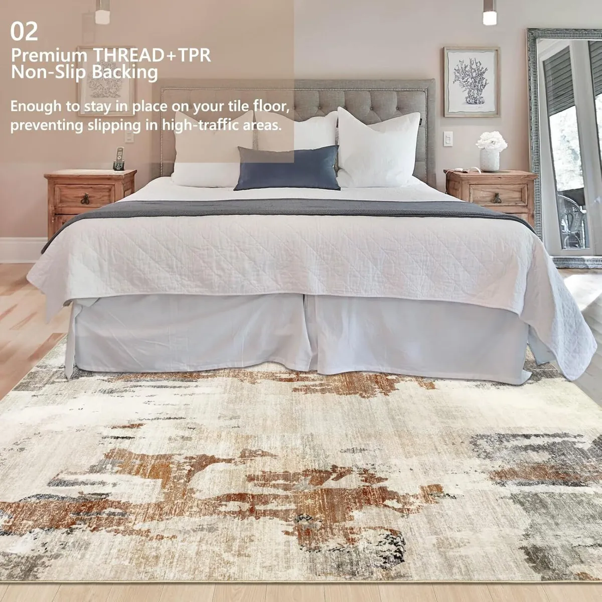 Modern Abstract Area Rug 200x300cm Washable - Image 3