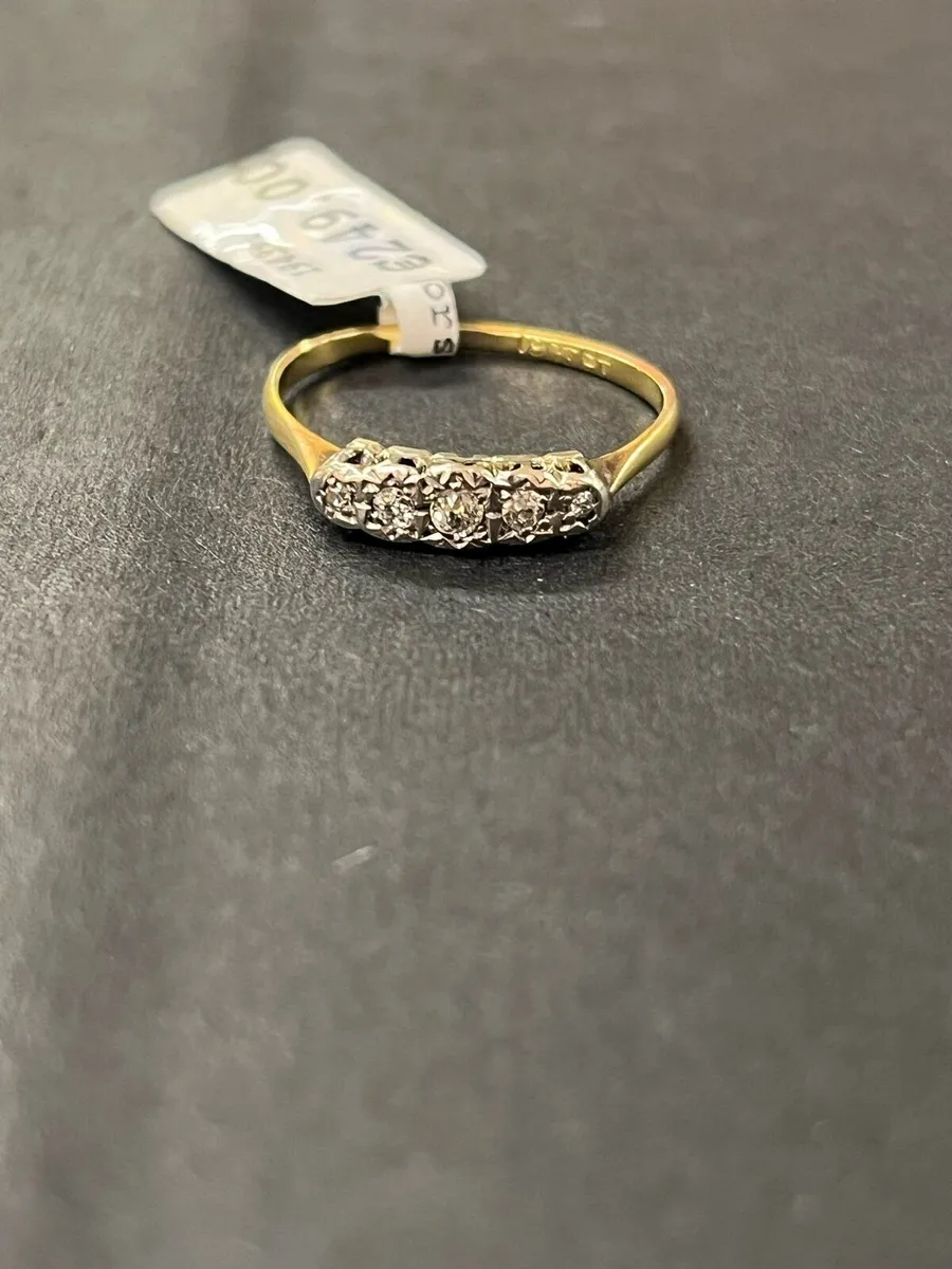18k gold vintage diamond ring - Image 1