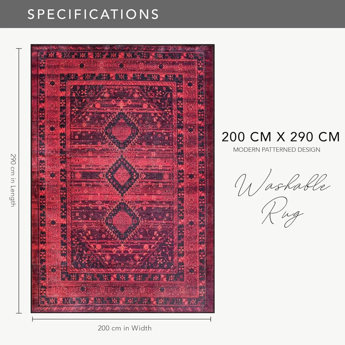 Rugs for Living Room - Washable Rug Area Non-Slip - Image 3