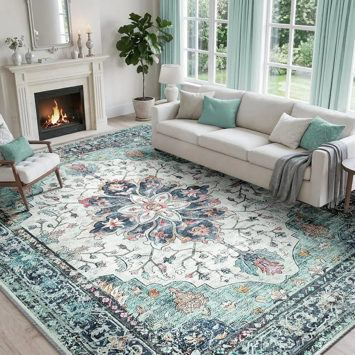 Machine Washable Rugs 240x300 cm Vintage Area Rug - Image 1
