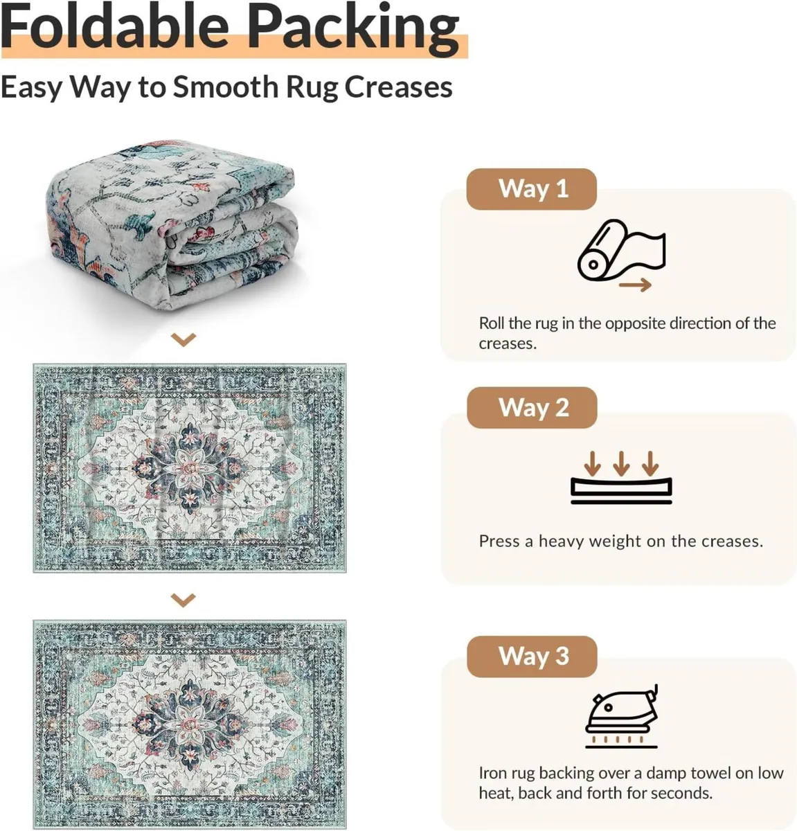 Machine Washable Rugs 240x300 cm Vintage Area Rug - Image 4