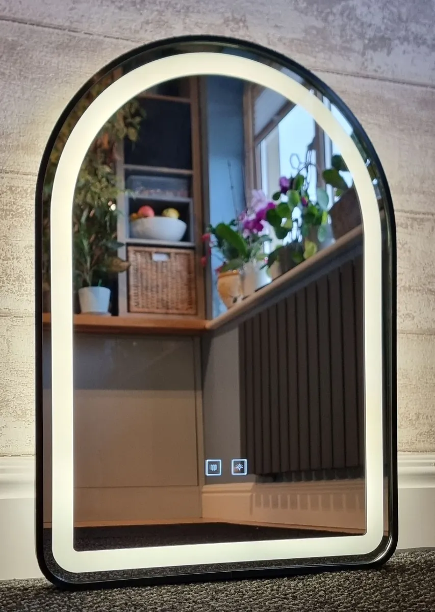 LED Bathroom Mirror Defogger 50x70cm Black - Image 3