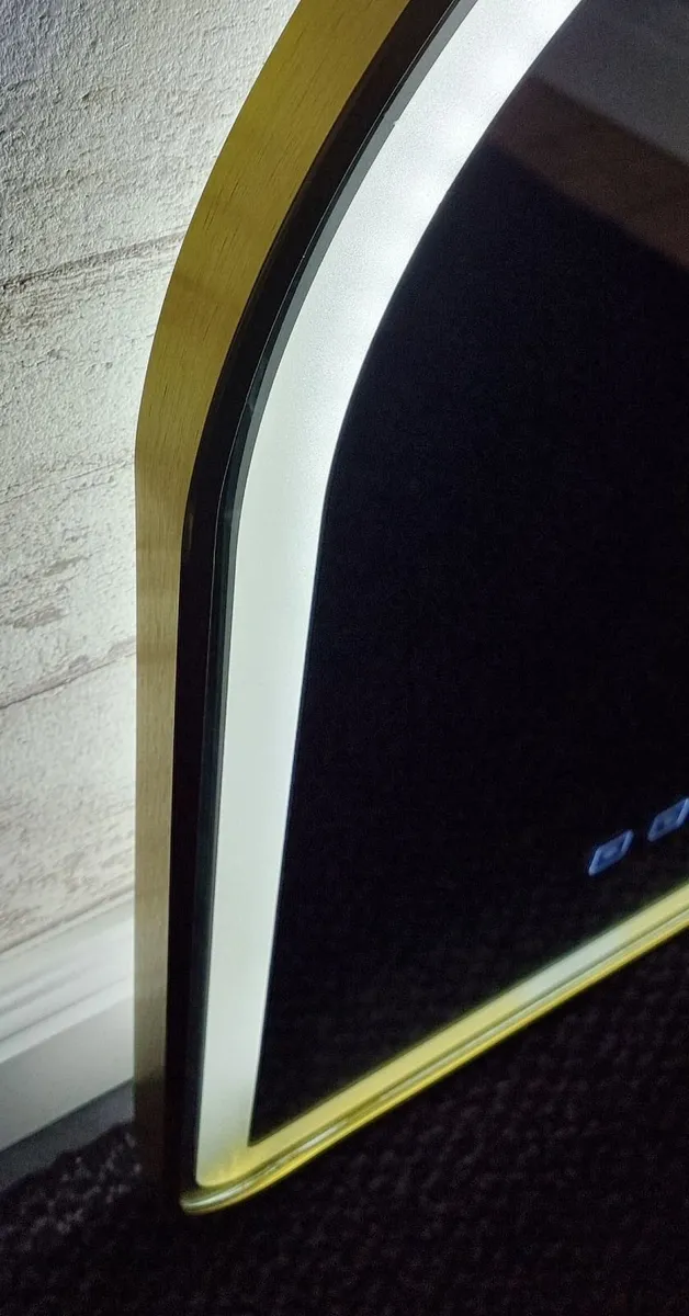 LED Bathroom Mirror Antifog Demister Gold - Image 4