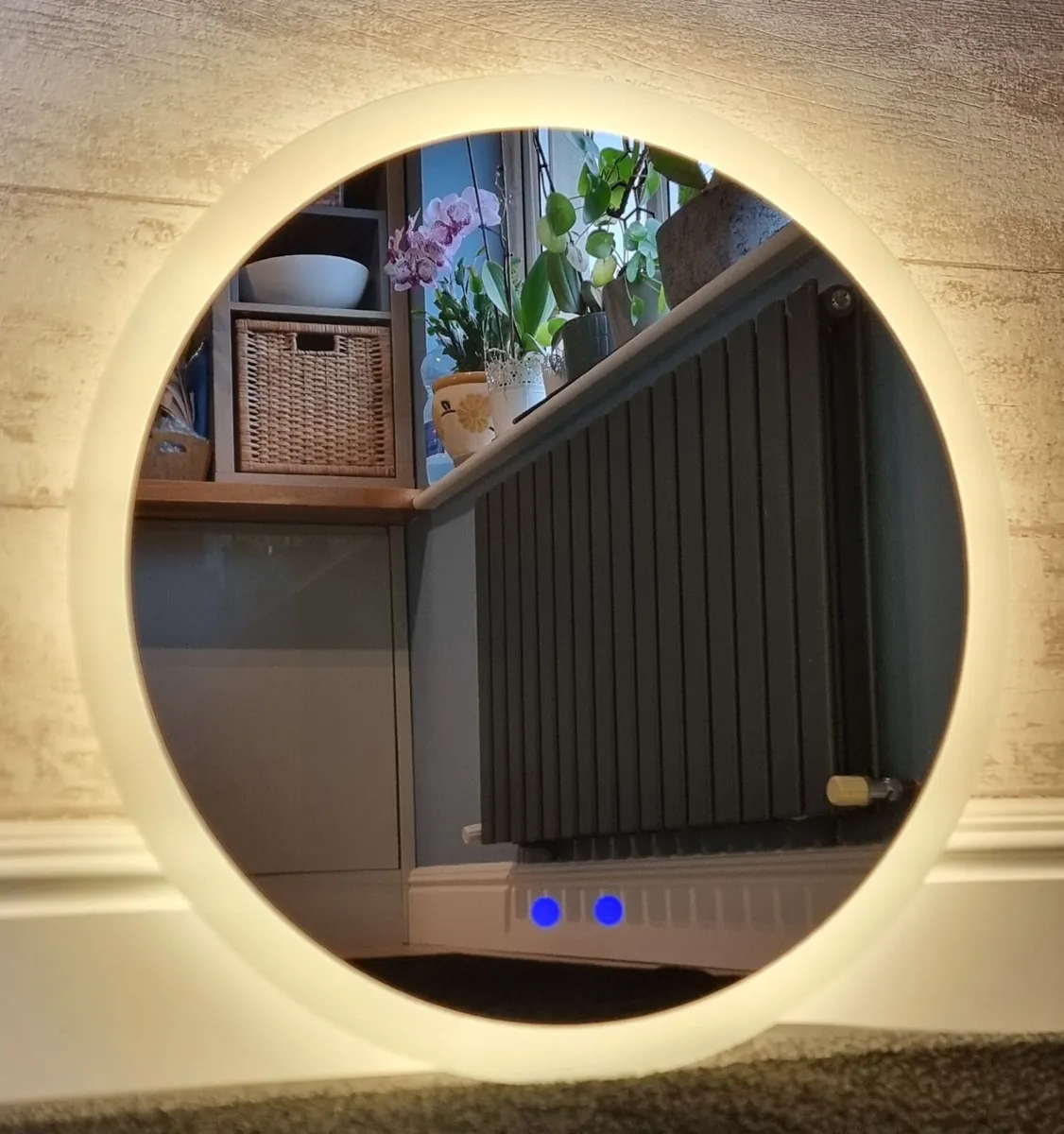 LED Bathroom Mirror Antifog Round 60cm Dual LED - Image 4