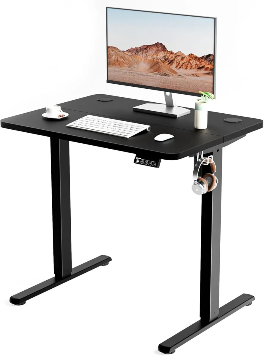 Electric Height Adjustable Standing Desk 80x60cm - Image 1
