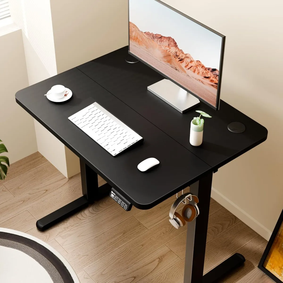 Electric Height Adjustable Standing Desk 80x60cm - Image 2