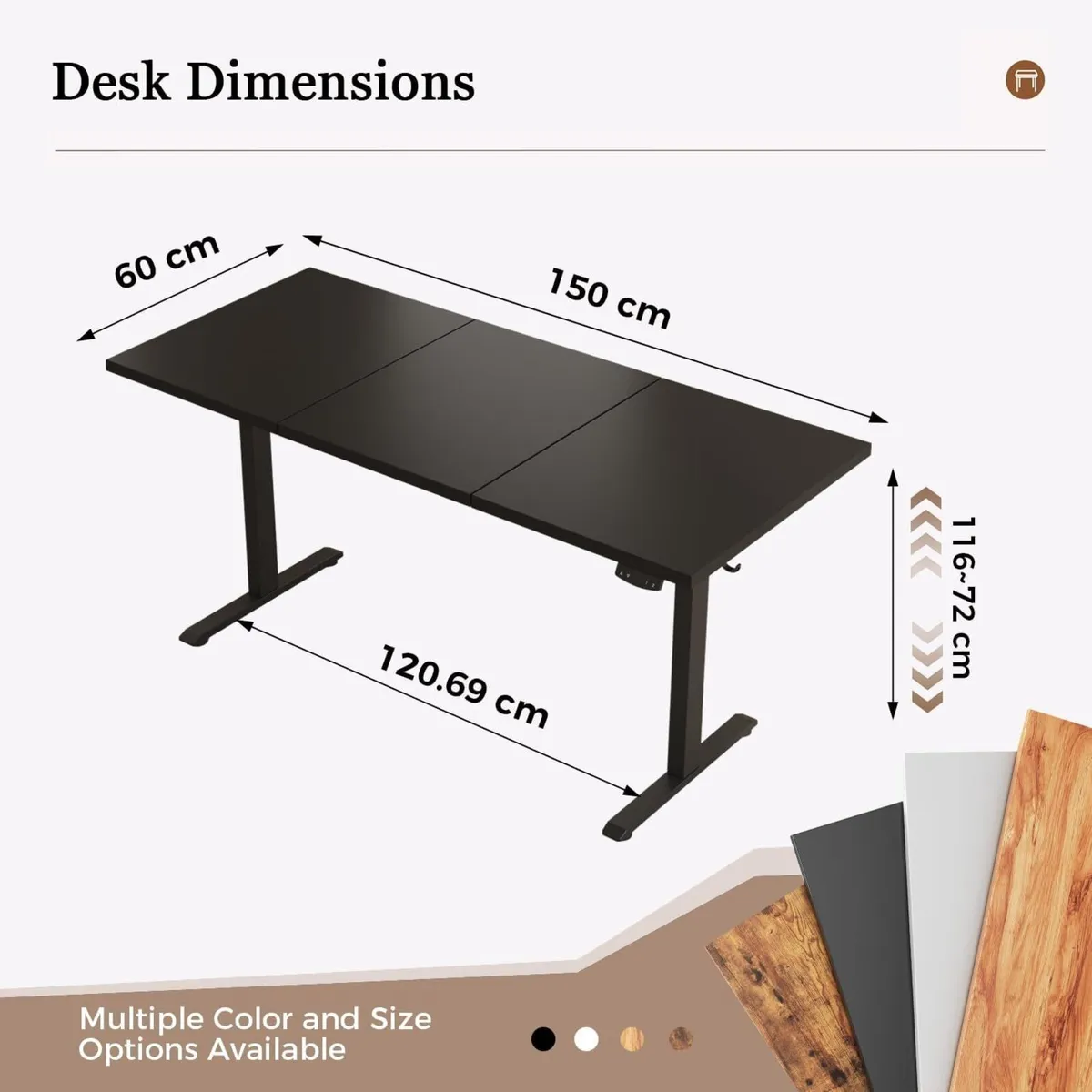Height-Adjustable Desk Electric Sit-Stand Office - Image 2