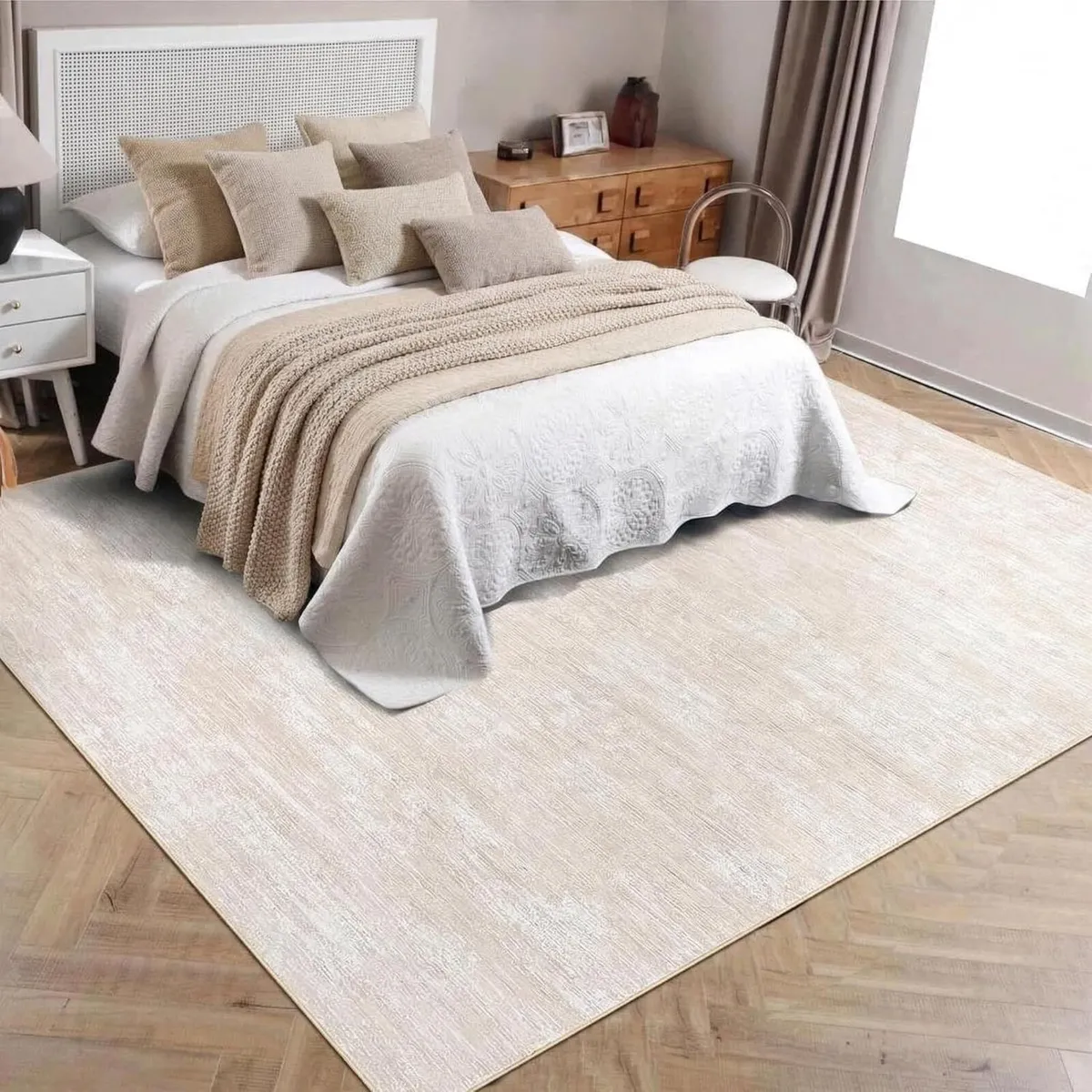 200x290 cm Modern Solid Rug with Texture Washable - Image 1