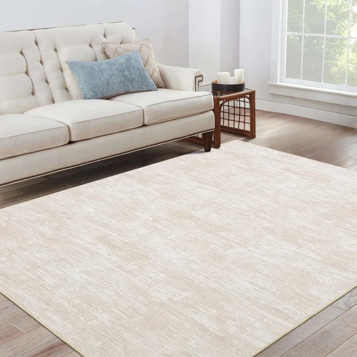 200x290 cm Modern Solid Rug with Texture Washable - Image 3