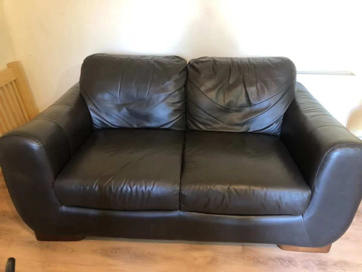 Black faux leather sofa free to take