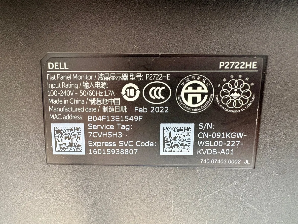 2 x Dell P2272HE Monitors - Image 2