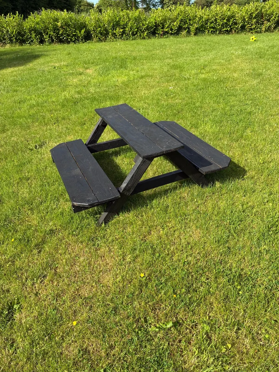 Handmade Child’s Picnic Bench, Solid Timber - Image 2