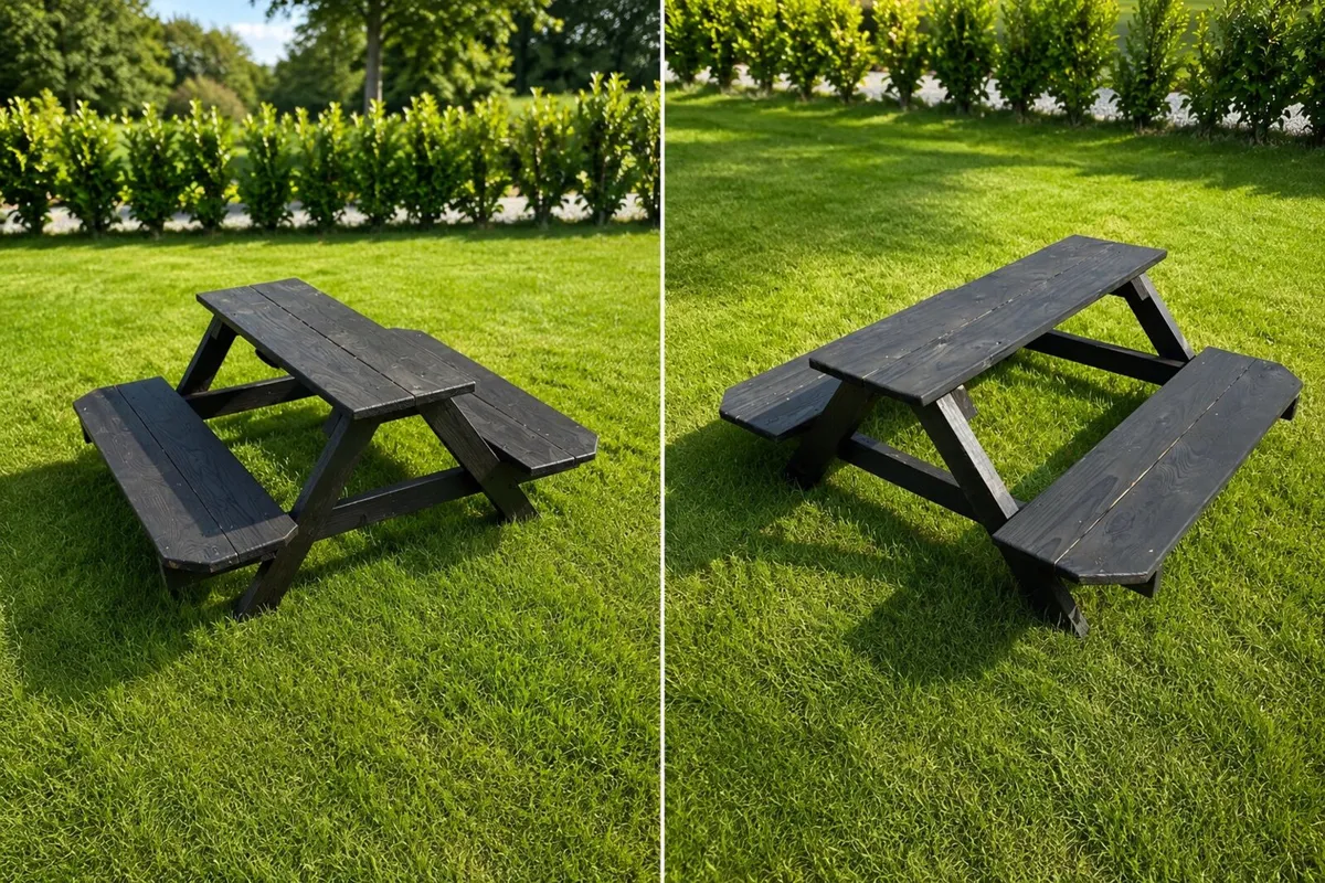 Handmade Child’s Picnic Bench, Solid Timber - Image 3
