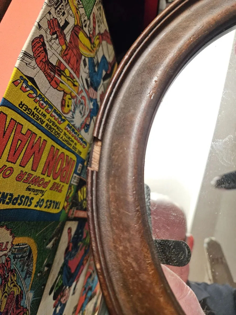 Vintage Antique Round Mirror - Image 2