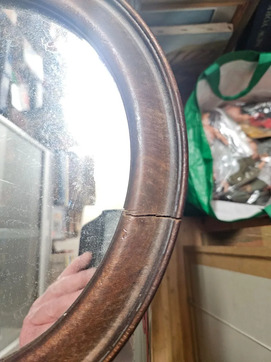 Vintage Antique Round Mirror - Image 4