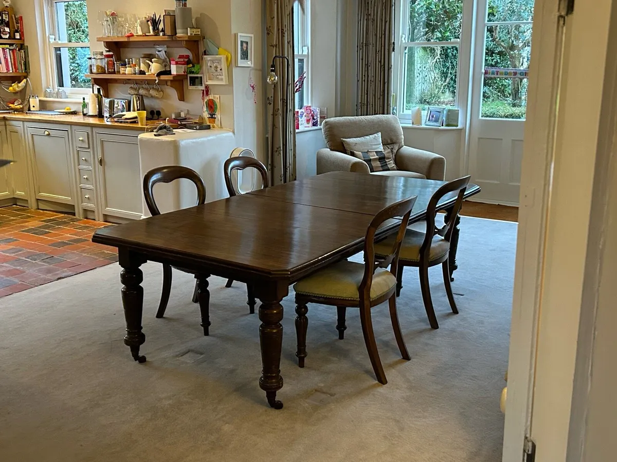 Antique Dining Table & Chairs - Image 2
