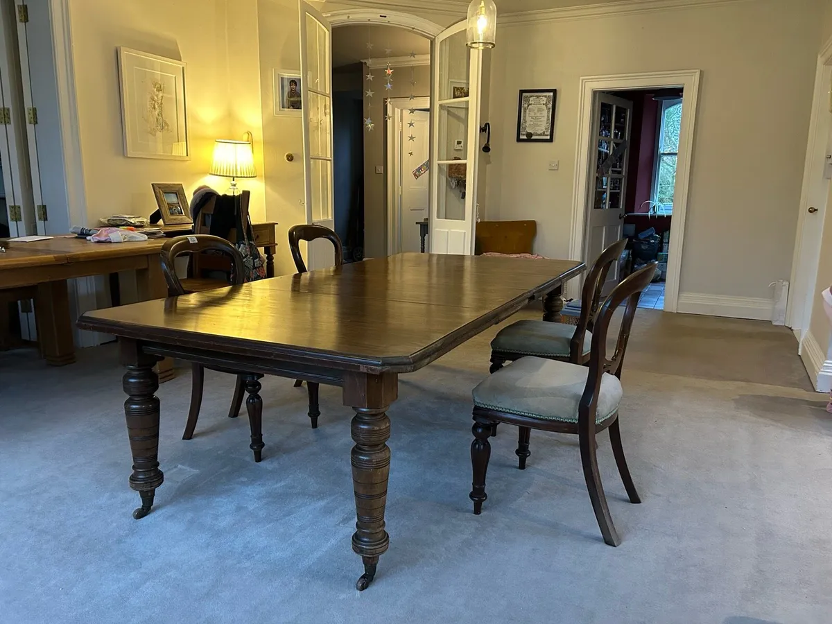 Antique Dining Table & Chairs - Image 3