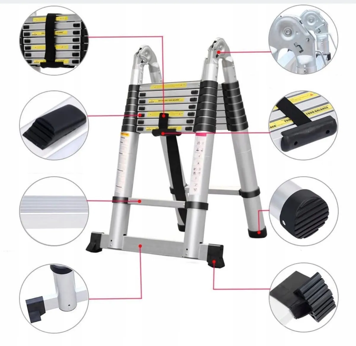 ladder 5 m aluminum up to 150 kg - Image 3