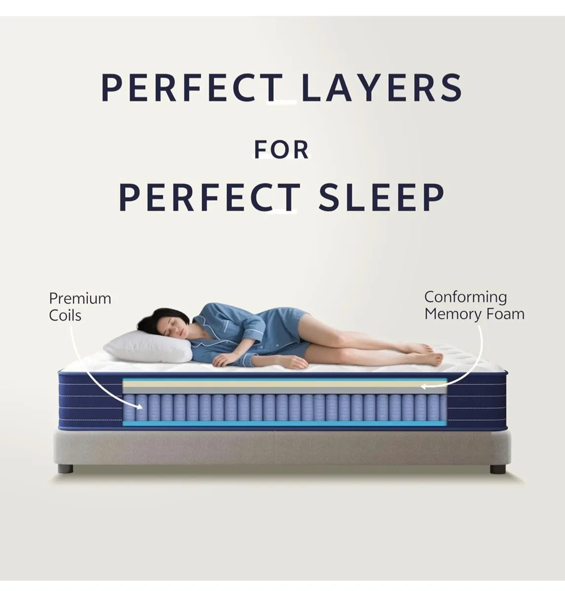 Double Mattresses, 10 Inch Gel Memory Foam 7 Zone - Image 2