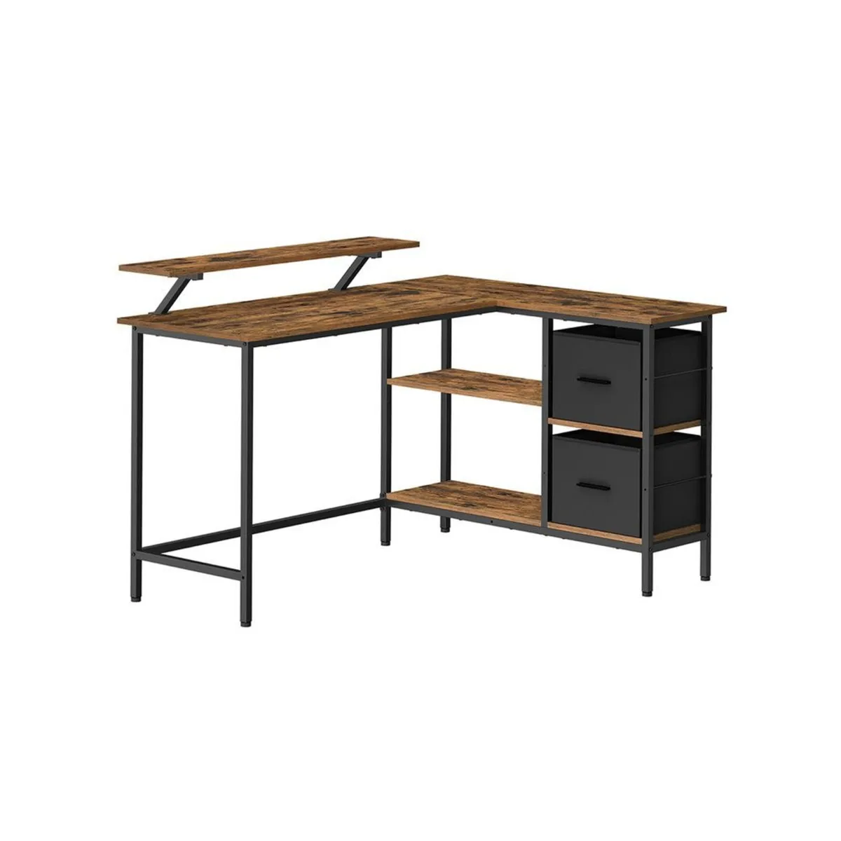 L-Shaped Corner Desk with Storage Drawers - Image 3